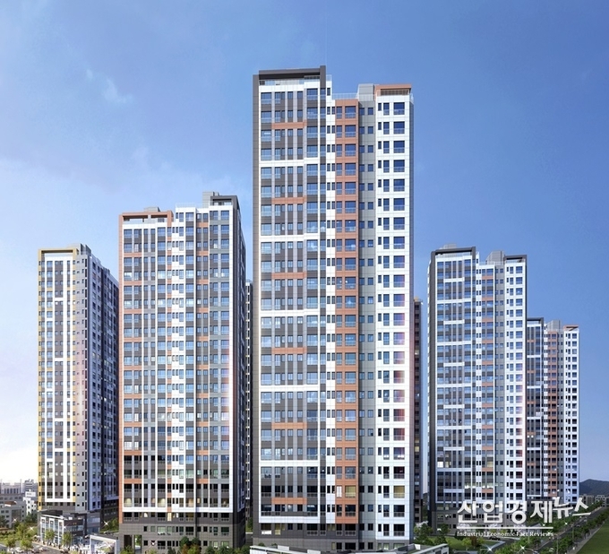 한화건설이 함안에 공급하는 '함안가야 꿈에그린' 조감도. 27층으로 함안 최고층을 자랑한다.