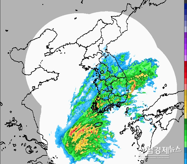 10월 5일 11시 현재, 태풍 콩레이 레이더 영상