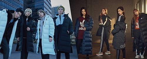 위너&블랙핑크 모델 컷...아디다스 제공
