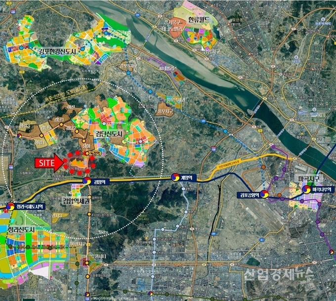 한들 구역 위치도