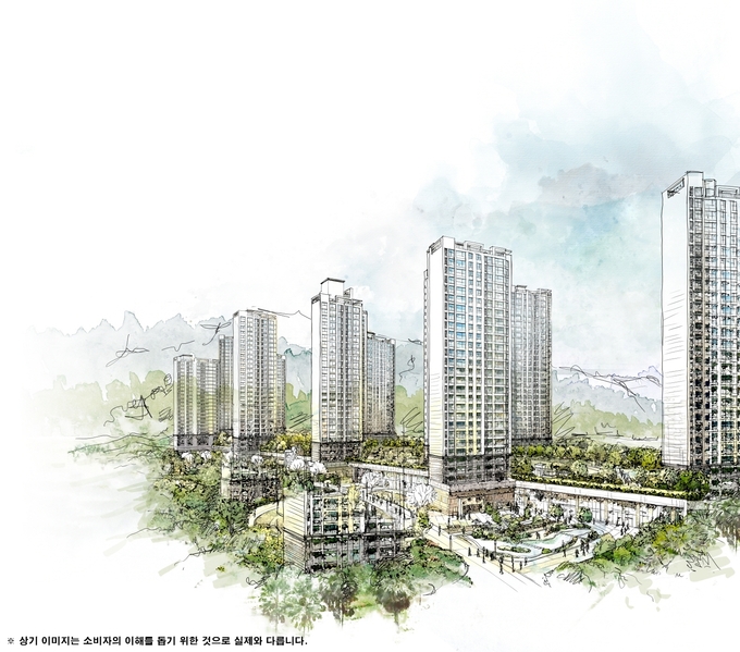 HDC현대산업개발이 GS건설과 함께 안양에 건설하는 2637가구 대단지 '비산 자이아이파크' 이미지