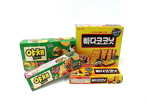 업그레이드 빠다코코넛, 야채 크래커 연출 컷...롯데제과 제공