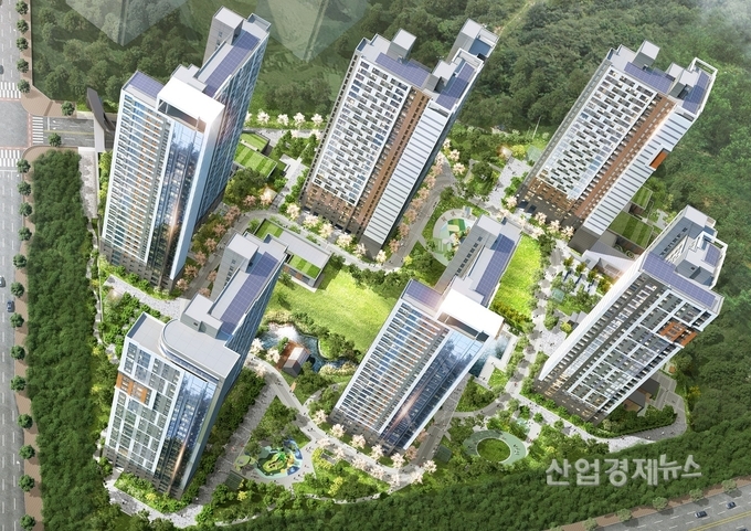 감일 에코앤 e편한세상 조감도. 29층 6개동 866세대로 구성돼있다. 사진=대림산업 제공