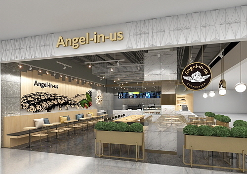 엔제리너스 롯데백화점 콜라보 프리미엄 매장 2호점 전경...롯데지알에스 제공