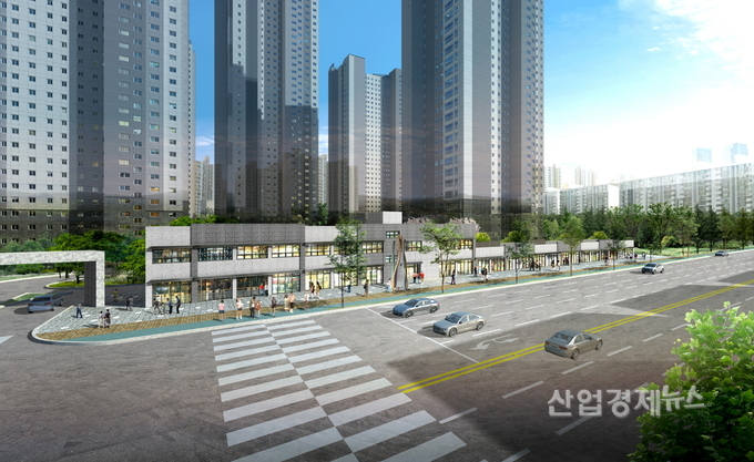 포일 센트럴 푸르지오 단지내상가 투시도. 이미지=대우건설