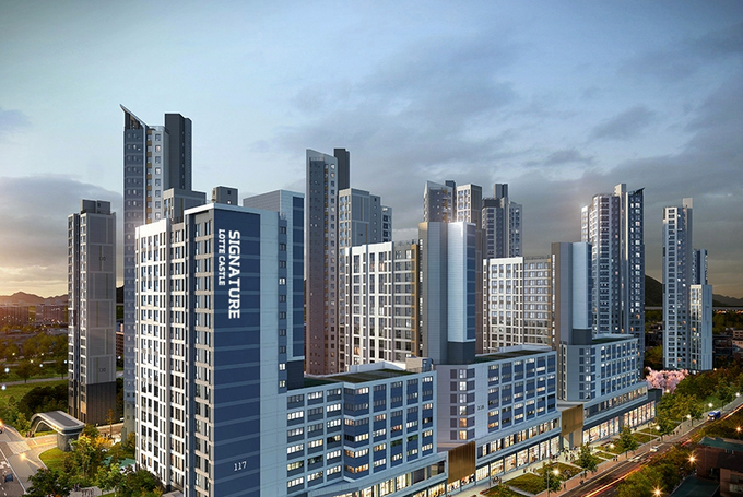 롯데건설이 지난 8월 분양한 '송파 시그니처 롯데캐슬' 투시도. 이미지=롯데건설