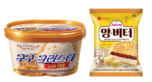 구구소보로(좌)와 국화빵앙버터(우) 연출 컷...롯데푸드 제공