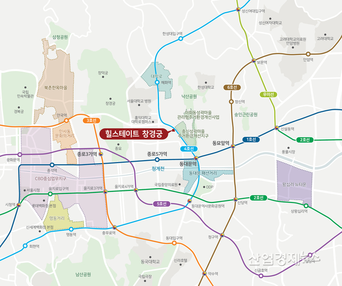 '힐스테이트 창경궁' 위치도