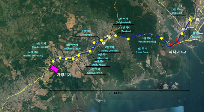 파나마 메트로 3호선 프로젝트 위치도