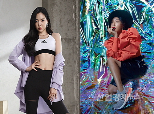 손나은(좌), 화사(우) 모델 컷...아디다스 제공