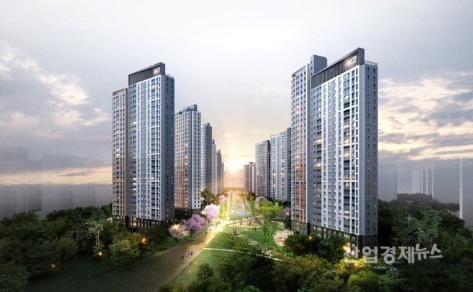 신동탄포레자이 투시도. 비투기과열지구로 청약, 전매, 대출이 자유롭다. 이미지=GS건설