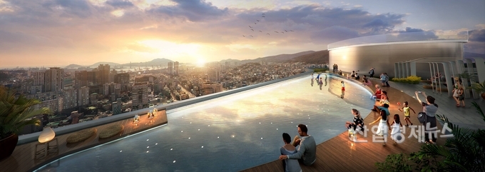 현대건설이 제안한 부산 범천 1-1 구역, 힐스테이트 아이코닉 조감도. 이미지=현대건설