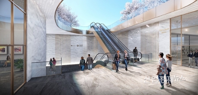 구반포역과 트릴리언트몰이 연계된 선큰 스테이션. 이미지=대우건설