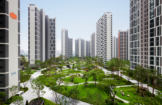 브랜드 리뉴얼 'e편한세상 옥정 메트로포레' 단지 전경. 사진=대림산업