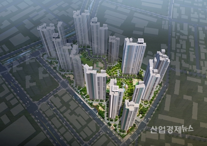 규제가 없는 김해에 47층으로 건설되는 '김해 푸르지오 하이엔드' 조감도. 이미지=대우건설