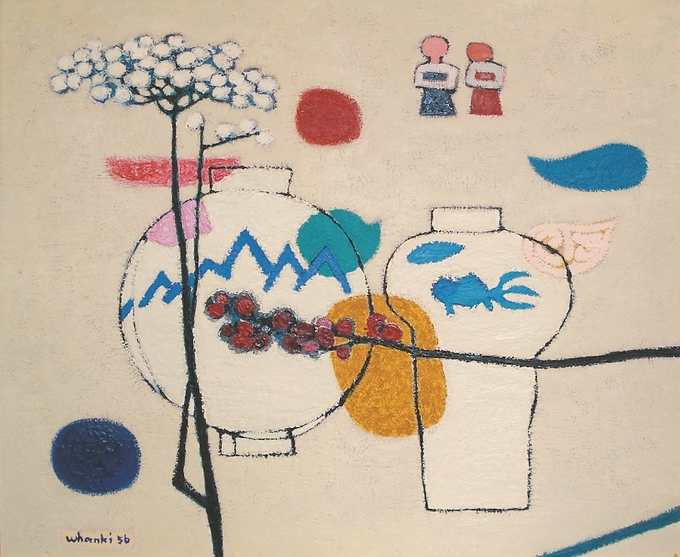 김환기作 정원 Oil on Canvas, 80.5 x 100cm, 1956년│개인소장
