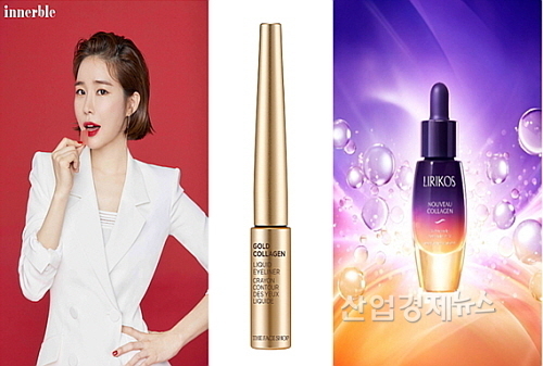 콜라겐 제품 홍보컷..<좌측부터 이너블, LG생활건강 fmgt, 리리코스 제공>