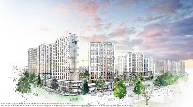 서울 강남과 판교 테크노밸리 사이에 위치한 '판교 밸리자이' 스케치. 이미지=GS건설