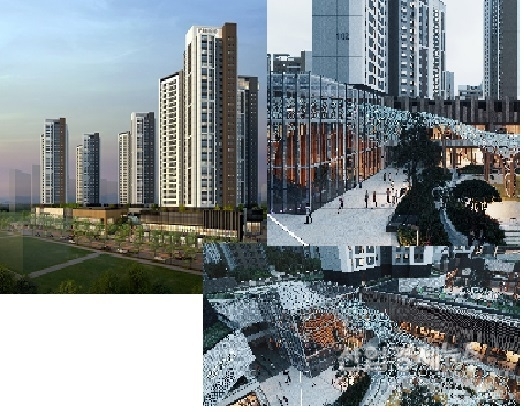 지난 10월 대우건설이 분양한 '감일 푸르지오 마크베르' 아파트와 상가 투시도. 이미지=대우건설