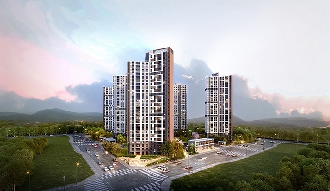 포스코건설이 군산에 공급하는 '더샵 디오션시티2차' 투시도. 이미지=포스코건설