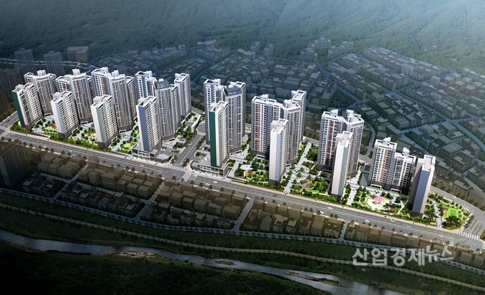 대우건설이 대구에 분양하고 있는 '수성 더 팰리스 푸르지오 더샵' 조감도. 이미지=대우건설