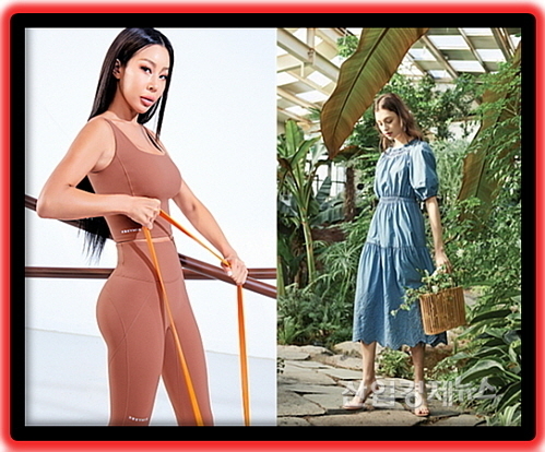 프리미엄 의류 모델 컷...사진=젝시미스(좌), '씨(SI)' 제공