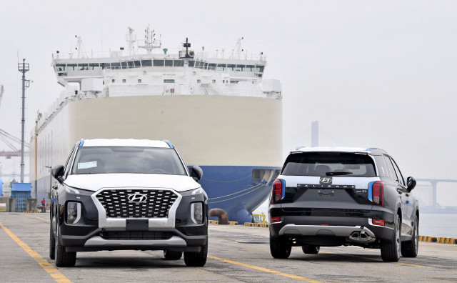 평택항에서 콩고민주공화국으로 수출되는 팰리세이드. 사진=현대자동차
