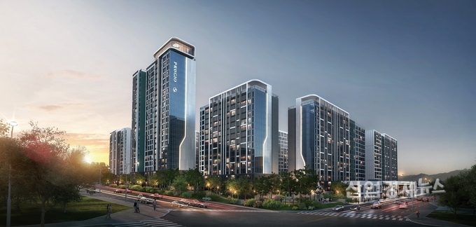 용인 수지 현대아파트 리모델링 단지 투시도. 이미지=대우건설