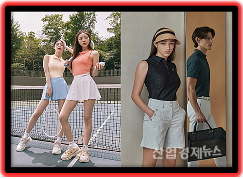 기사 관련 모델 컷...<사진=젝시미스(좌), LF 헤지스골프(우) 제공>