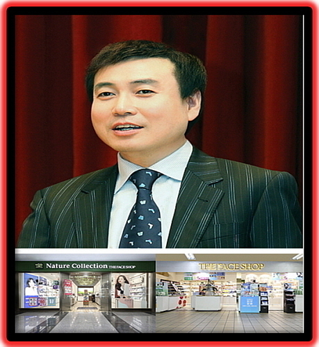 차석용 부회장과 네이처컬렉션, 더페이스샵 매장 전경..<사진=LG생활건강 제공>