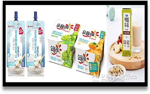 기사 관련 이미지 컷...<사진=롯데제과, 빙그레, 매일유업 제공>