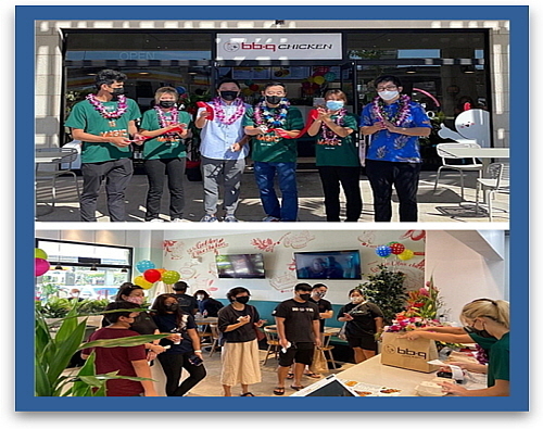 하와이 매장 오픈 기념 컷(위) 및 매장 내부 모습(아래)...제너시스BBQ 제공