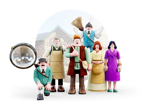 빌리프 유니버스 디스월드 속 캐릭터 (왼쪽부터) 프라블럼 콜렉터, 던컨, 빌리, 브라우니, 엘리, 브리짓...<사진=LG생활건강 제공>