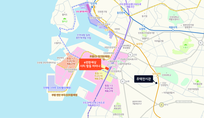 e편한세상 시티 항동 마리나 위치도. 자료=DL이앤씨