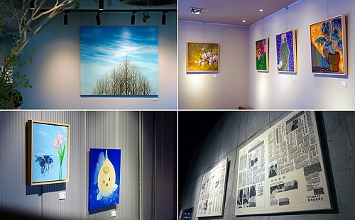 (좌측 상단 시계방향) 민율 ‘하늘 앉기, 바람 안기’, 김미아·양영자 ‘엄마의 봄날’, 임장순 ‘기억과 기록’, 아령 ‘감정의 유영’ 모음 컷...탐앤탐스 제공