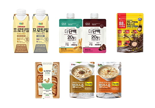 단백질 함유 식품 모음 컷...<사진=각사 제공>