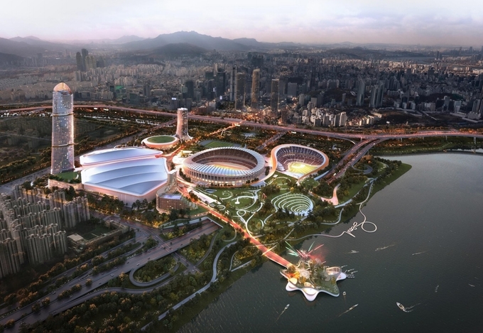 '잠실 스포츠 마이스 복합공간 조성사업' 조감도. 이미지=한화건설