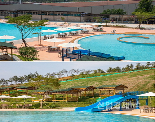 파머스빌리지 야외 수영장 전경...매일유업 상하농원 제공