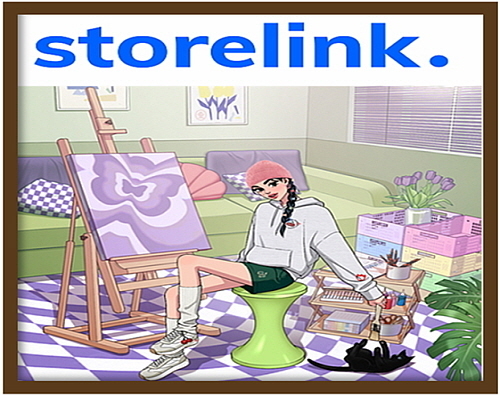 스토어링크 로고(상) 및 아모레퍼시픽 버추얼 인플루언서 지지X키르시 화보 컷(하)...각사 제공