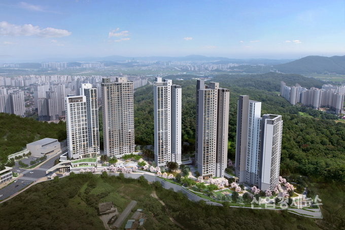 '아산자이 그랜드파크' 1단지 조감도. 이미지=GS건설