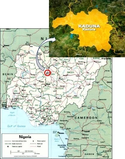 나이지리아 수도 아부자에서 북동쪽 160 km 지점