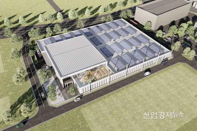 GS건설이 부경대학교 수산과학연구소 내 건립하고 있는 ‘스마트 연어양식 테스트베드’ 조감도. 이미지=GS건설