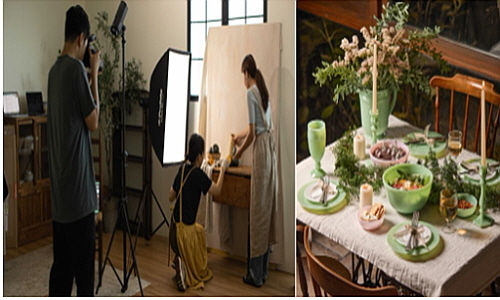 레시피 콘텐츠 촬영 모습...<사진=우리의 식탁 제공>