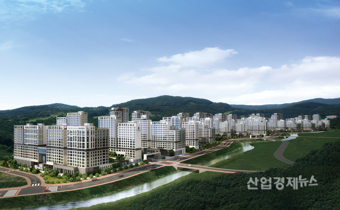 '동탄 파크릭스' 전체 투시도. 이미지=현대건설