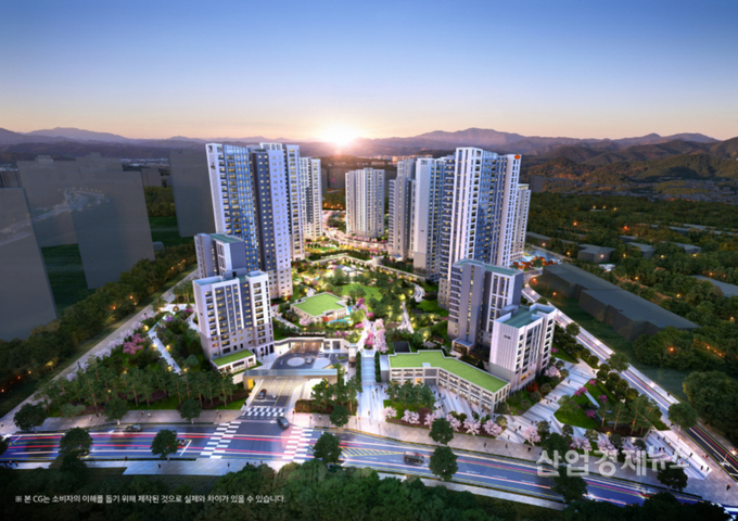 '동탄레이크파크 자연& e편한세상' 투시도. 이미지=DL이앤씨