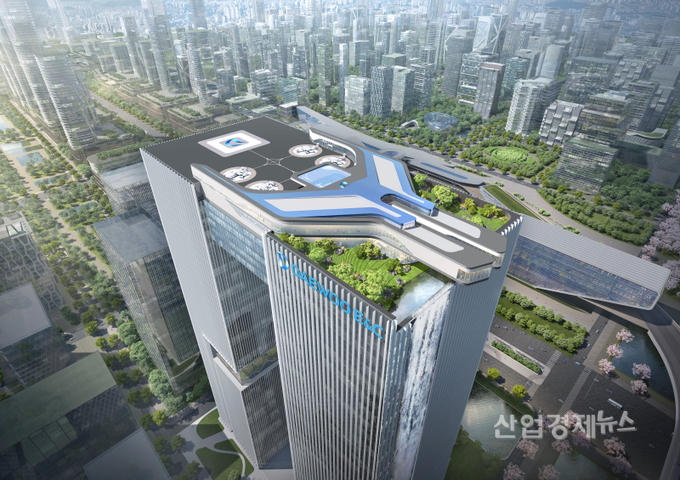 도심형 고층빌딩 버티포트 투시도. 자료=대우건설