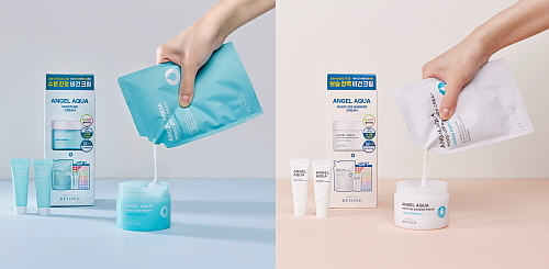 비욘드 엔젤아쿠아 크림 2종 러브어스 에디션 연출 컷...<사진=LG생활건강 제공>