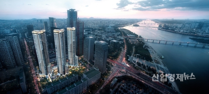 '여의도 써밋 더 블랙 에디션' 재건축 투시도. 이미지=대우건설