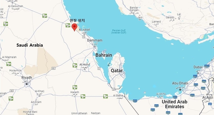 사우디아라비아 파딜리 가스 증설 프로그램 현장 위치도