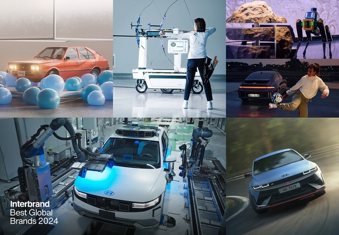 (사진설명) ‘2024 월드카 어워즈’에서 ‘세계 올해의 고성능차’로 선정된 아이오닉 5 N, 현대차의 헤리티지를 재조명한 특별 전시, 양궁 국가대표팀 후원 등 최근 현대자동차 브랜드 가치 상승에 기여한 활동들로 연출한 이미지